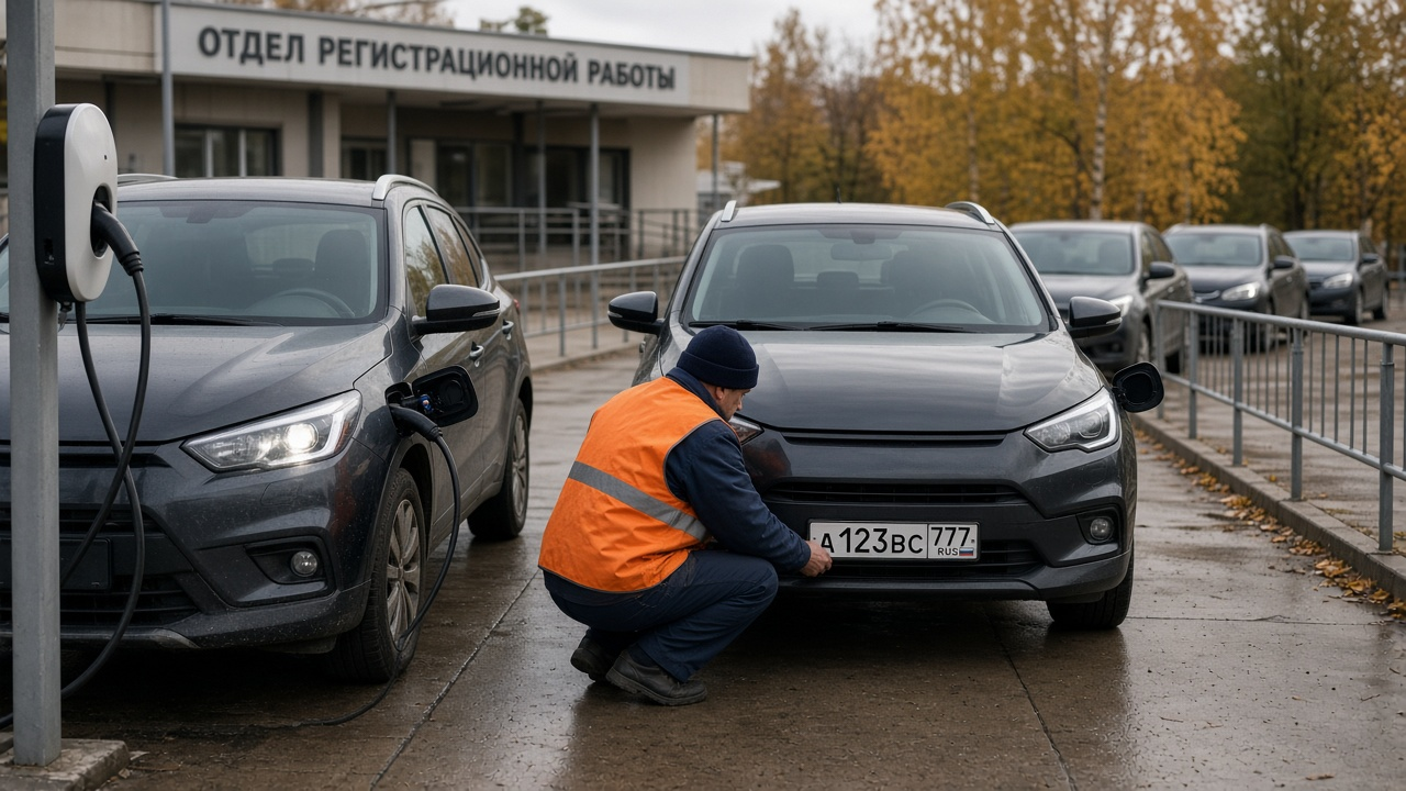 В очереди на постановку на учёт стоят два новых кроссовера: один на кабеле у зарядки, у соседа открыта лючок бензобака — рынок тянется к розетке, но гибриды пока ведут.