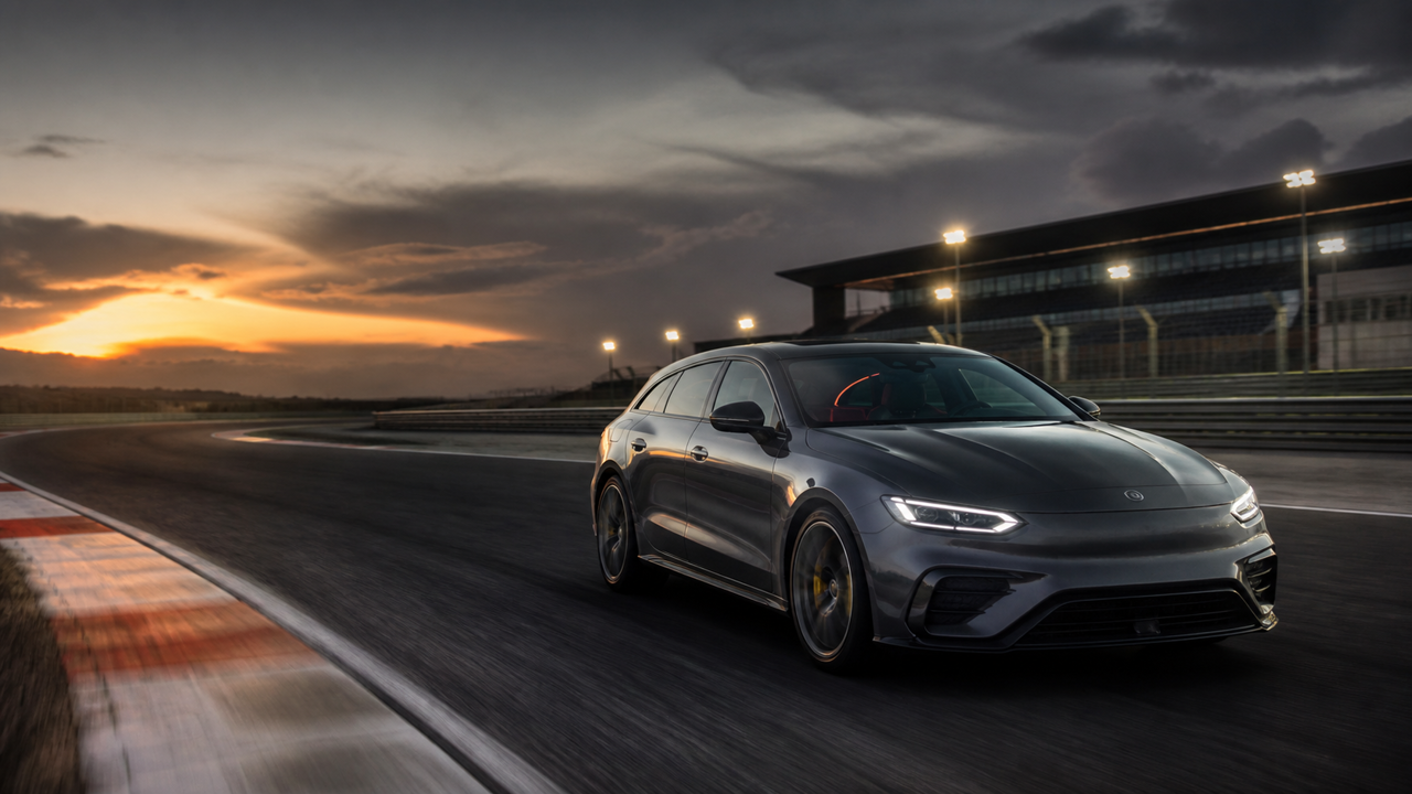 Электрический Mercedes-AMG CLA 45 на гоночной трассе